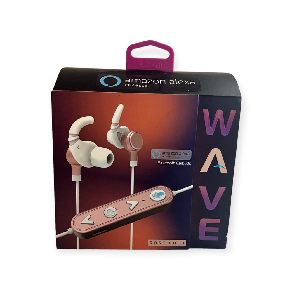 Amazon Alexa Rose Gold Wave Bluetooth Earbuds